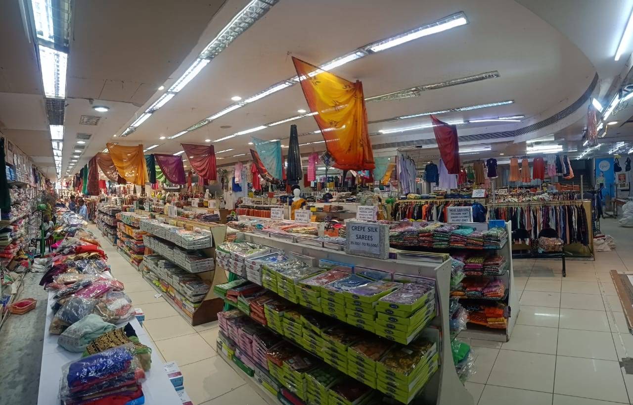 Inside TNagar Shanmuga Stores sprawling textile counters